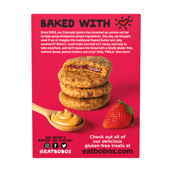 Product image of Bobo's PB&Js Strawberry Oat Bars - 8.4oz/4ct