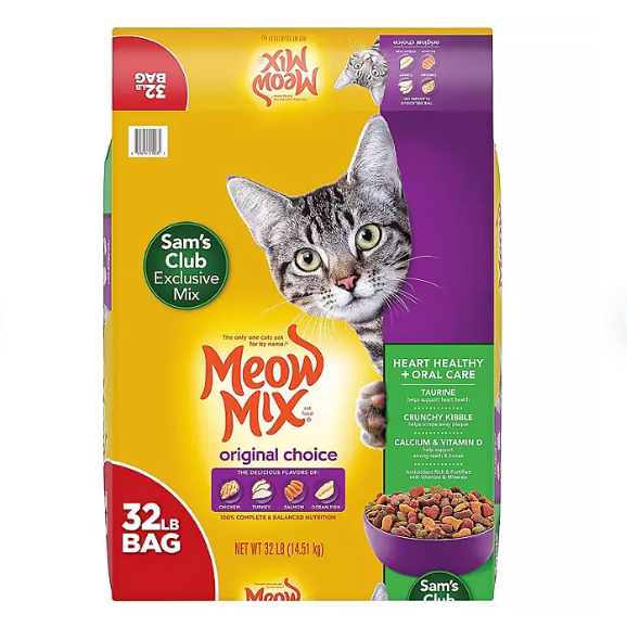 Product image of Meow Mix Original Choice Dry Cat Food, Heart Health & Oral Care Formula (32 lbs.)