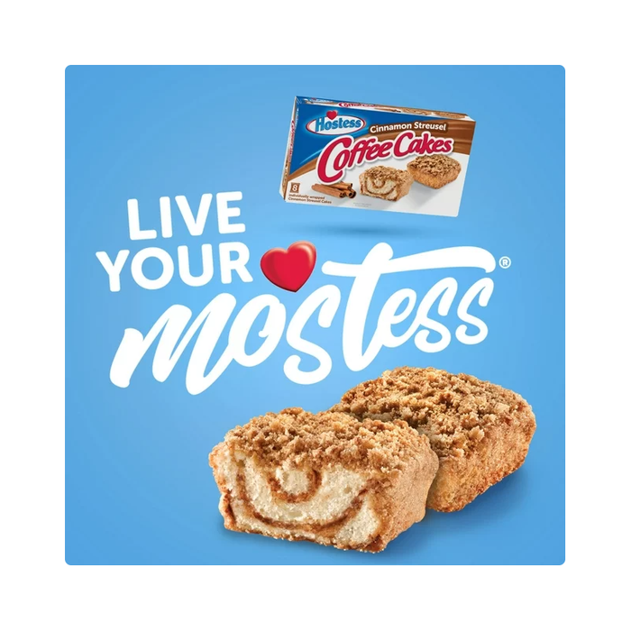 Product image of HOSTESS Cinnamon Coffee Cake, Topped with Streusel, Individually Wrapped, 8 Count, 11.6 oz