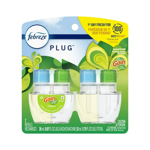 Product image of Febreze Odor-Fighting Fade Defy Plug Air Freshener Refill - Gain Original Scent
