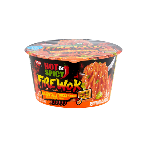 Product image of Nissin Hot & Spicy Molten Chili Chicken Flavor Asian Noodles Soup, 4.37 oz