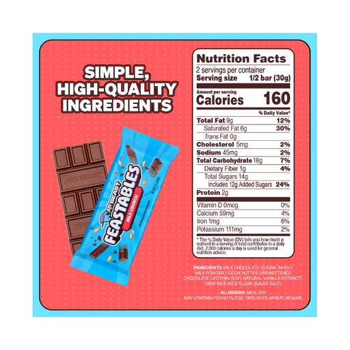 Product image of Feastables MrBeast Milk Chocolate Crunch Bar, 2.1 oz