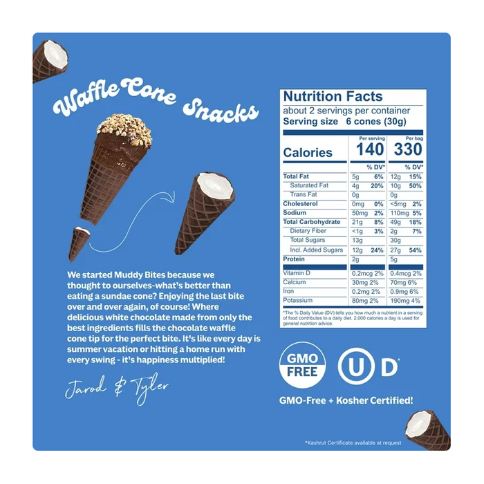 Product image of Muddy Bites Chocolate Cone with White Chocolate Fillings, 2.33 oz