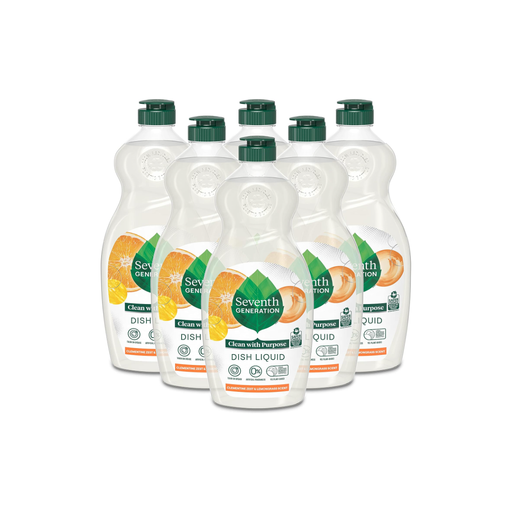 Product image of Seventh Generation Clean with Purpose Liquid Dish Soap Clementine Zest & Lemongrass, 19 oz 6(PACK)