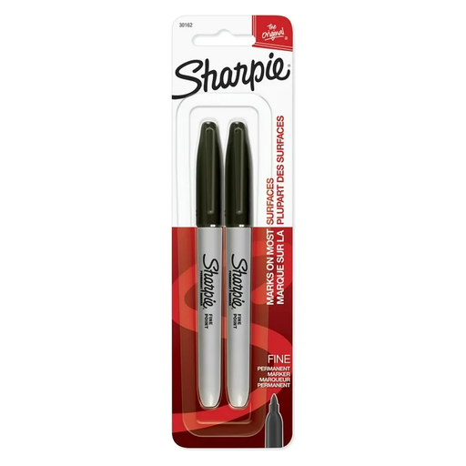 Product image of Sharpie Permanent Markers, Fine Point, Black, 2 Count