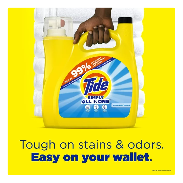 Product image of Tide Simply Refreshing Breeze, 89 Loads Liquid Laundry Detergent, 128 fl oz