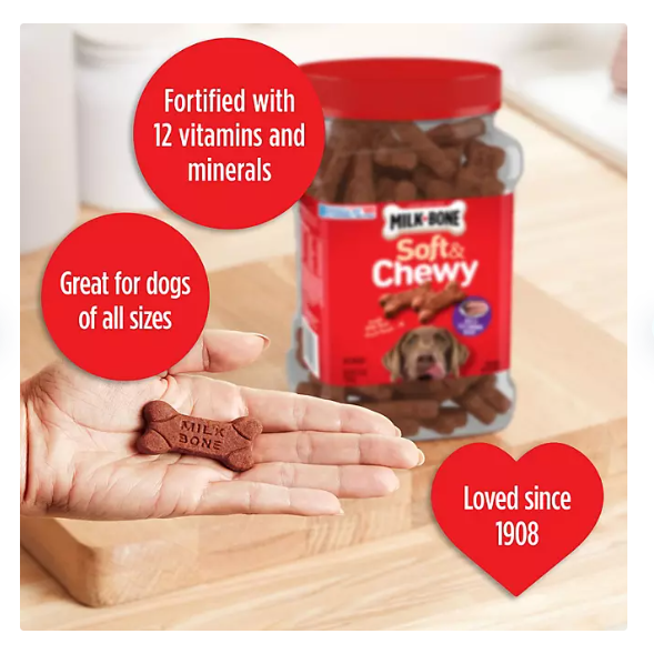 Product image of Milk-Bone Soft & Chewy Dog Snacks, Beef & Filet Mignon Recipe (37 oz.)