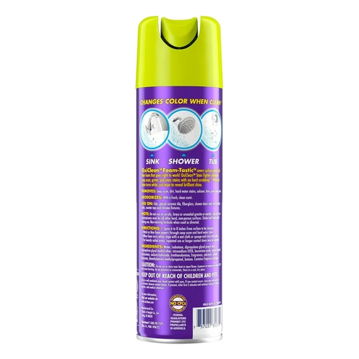 Product image of OxiClean Foam-Tastic™ Foaming Bathroom Cleaner, Fresh Scent, 19 oz Spray Can, Eliminates Soap Scum, Grime and Stains