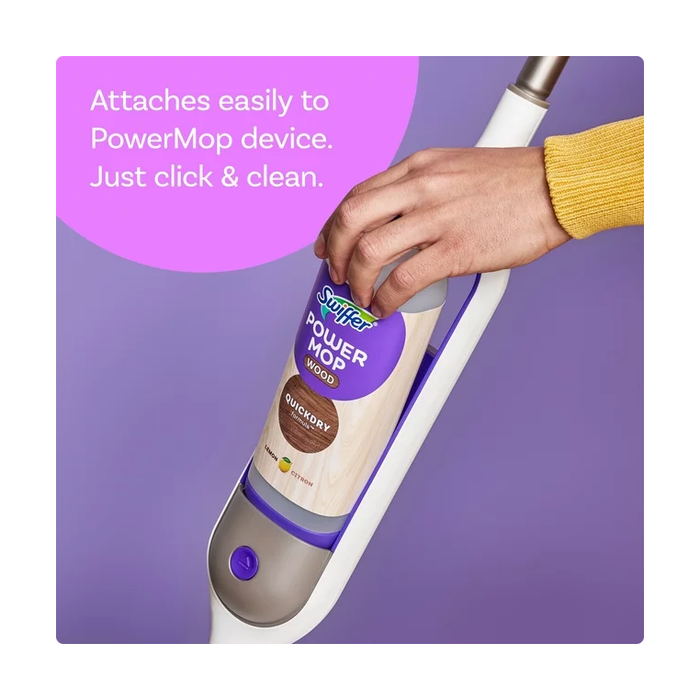 Product image of Swiffer PowerMop Wood Quick Dry Liquid Floor Cleaner Solution, Lemon, 25.4 oz, 2 Pack