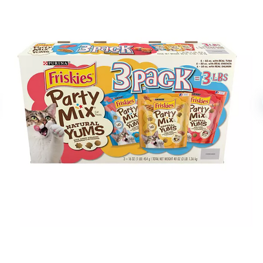 Product image of Purina Friskies Party Mix Natural Yums Cat Treats with Real Meat (48 oz.)