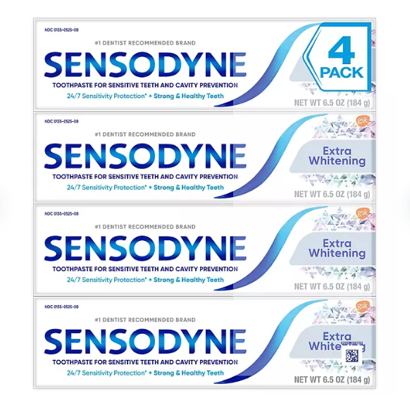 Product image of Sensodyne Extra Whitening Toothpaste (6.5 oz., 4 pk.)