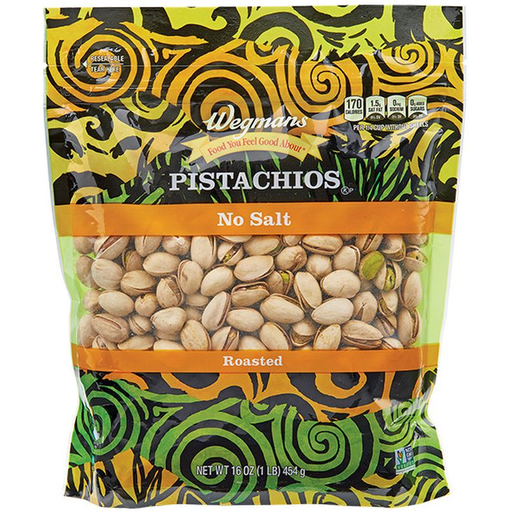 Product image of Wegmans No Salt Roasted Pistachios 16 OZ