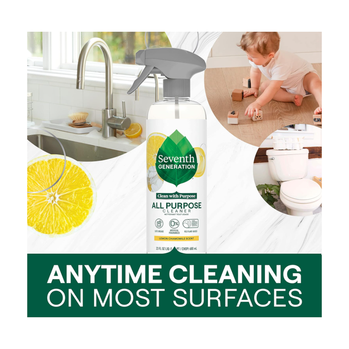 Product image of Seventh Generation All Purpose Cleaning Spray Lemon Chamomile Surface Cleaner Cuts Grease, 23 oz Pack of 4