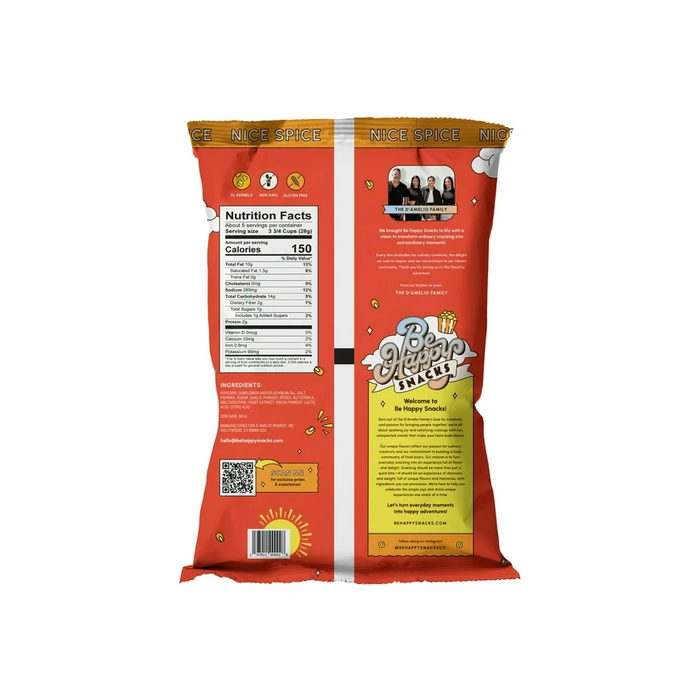 Product image of BE HAPPY SNACKS D'Amelio Nice Spice Popcorn, 5 oz