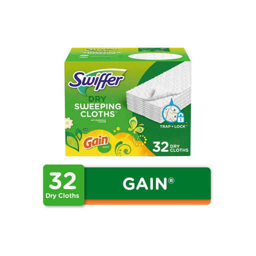 Product image of Swiffer Sweeper Dry Sweeping Pad Floor Cleaner Refills for Dust Mop, Gain, 32 Count