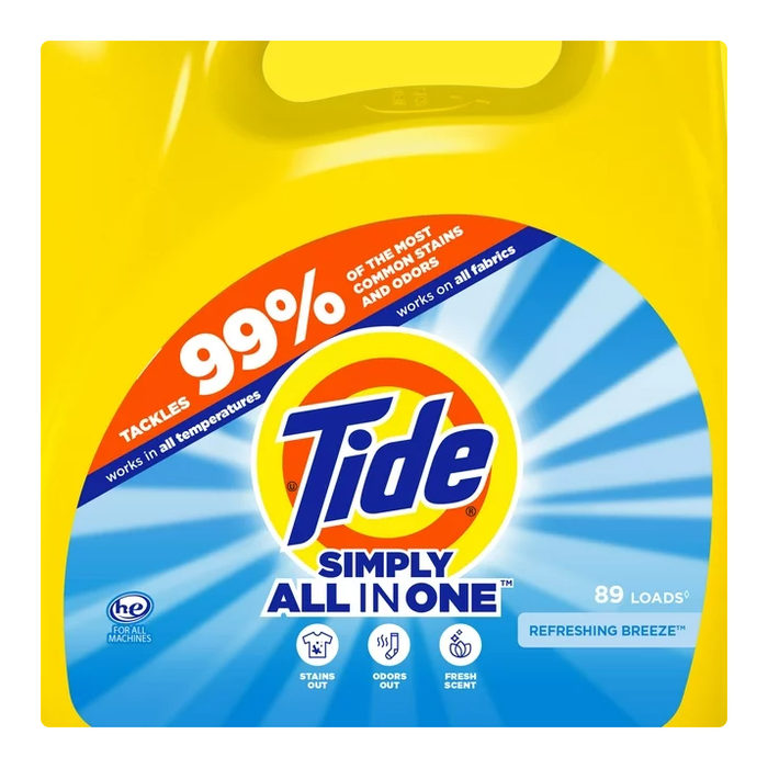 Product image of Tide Simply Refreshing Breeze, 89 Loads Liquid Laundry Detergent, 128 fl oz