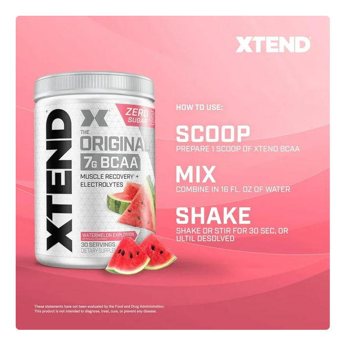Product image of XTEND Original BCAA Post Work Muscle Recovery & Hydration Amino Acids, Watermelon, 30 Servings