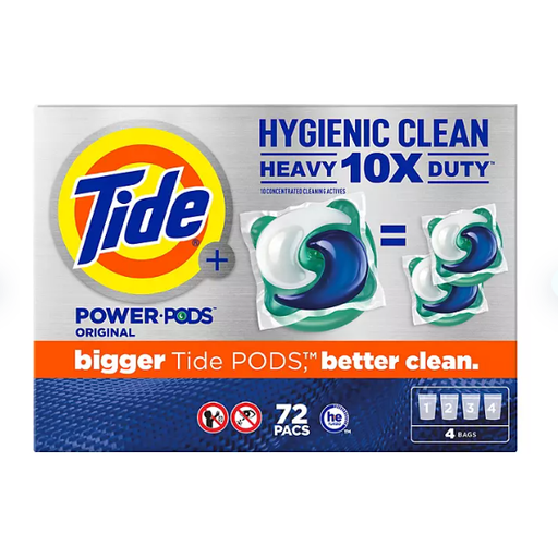 Product image of Tide Hygienic Clean Heavy Duty Power PODS Laundry Detergent Pacs, Original (72 ct.)