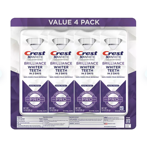 Product image of Crest 3D White Brilliance PRO Enamel Protect Toothpaste (3 oz., 4 pk.)