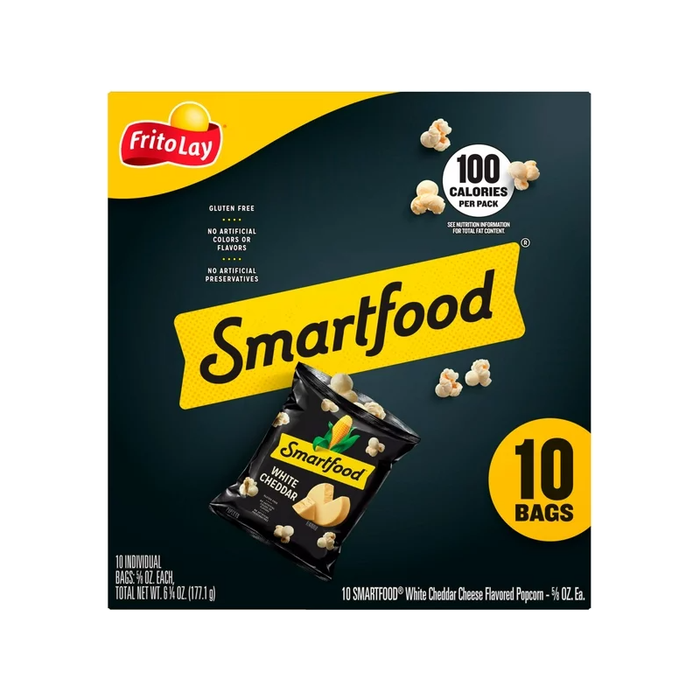 Product image of Smartfood Popcorn, White Cheddar, 0.625 oz, 10 Count