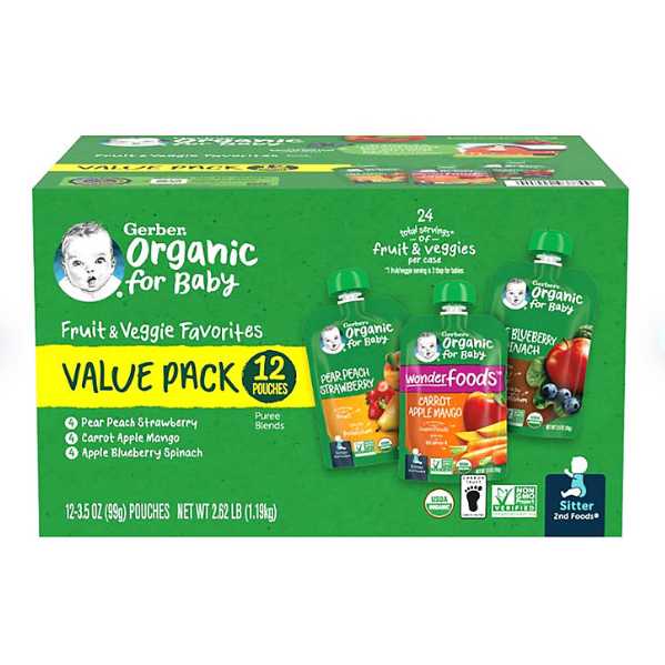 Product image of Gerber Organic 2nd Foods Variety Pack (3.5 oz., 12 ct.)