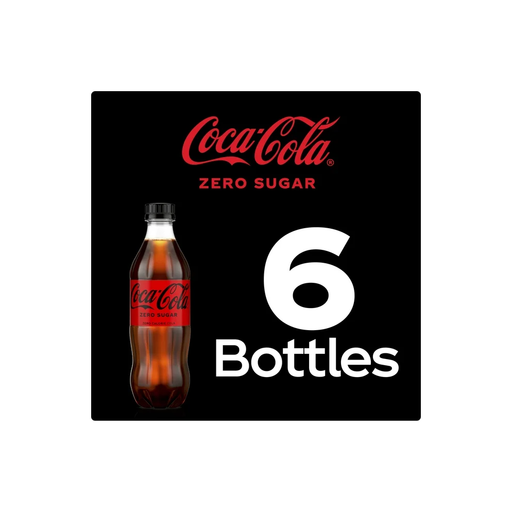 Product image of Coca-Cola Zero Sugar Soda Pop, 16.9 fl oz, 6 Pack Cans