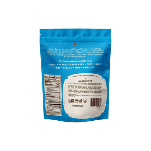 Product image of Lucy's Crunchy Cookies, Chocolate Chip, Gluten-Free, Allergen-Free, 4.25oz Pouch, 20 Count