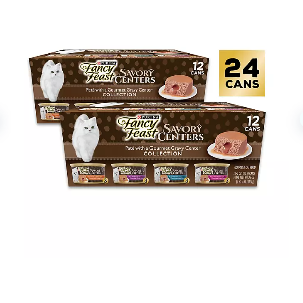 Product image of Fancy Feast Savory Centers Pate Wet Cat Food, Variety Pack (3 oz., 24 ct.)