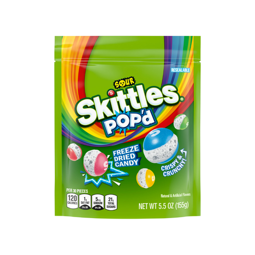 Product image of SKITTLES POP'd Sour Freeze Dried Candy - 5.5 oz