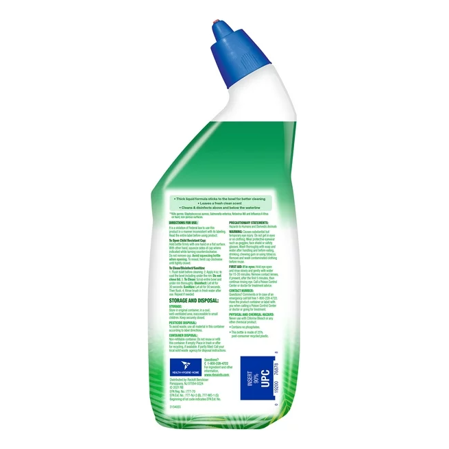 Product image of Lysol Toilet Bowl Cleaner Gel, For Cleaning and Disinfecting, Stain Removal, Forest Rain Scent, 24oz (Pack of 2)
