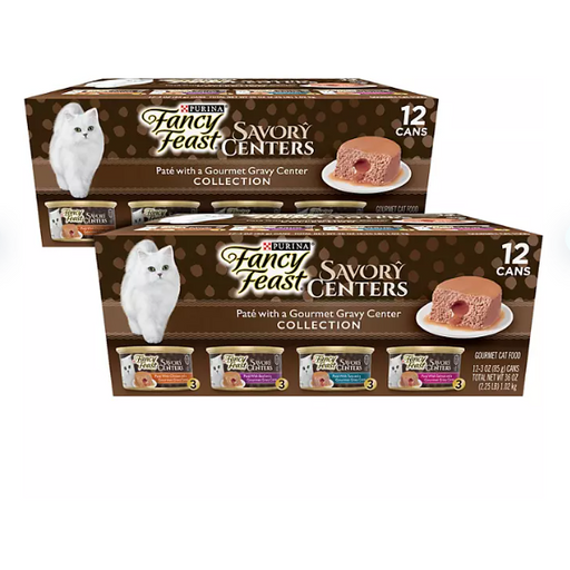 Product image of Fancy Feast Savory Centers Pate Wet Cat Food, Variety Pack (3 oz., 24 ct.)