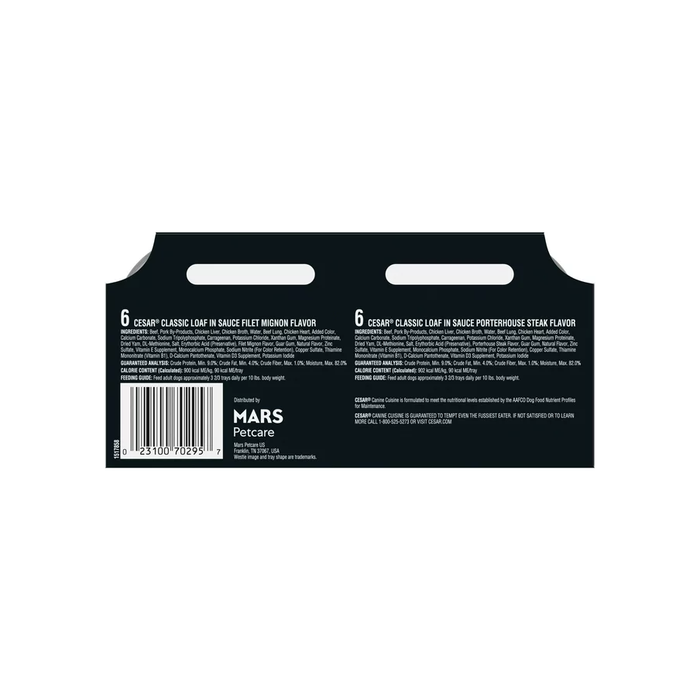 Product image of CESAR Classic Loaf in Sauce Beef Flavors Wet Dog Food Variety Pack, (12 Pack) 3.5 oz. Trays