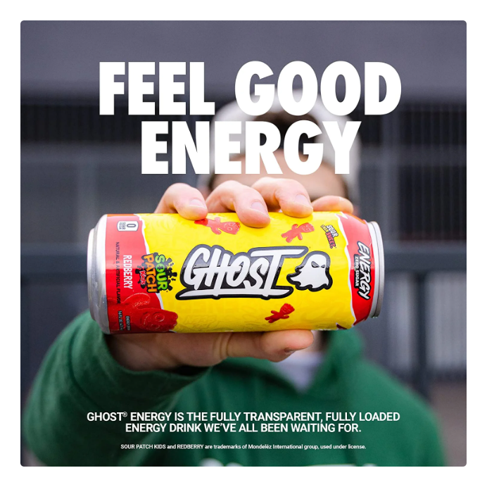 Product image of GHOST® ENERGY Zero Sugars Energy Drink, SOUR PATCH KIDS® Redberry, 16 fl oz Can