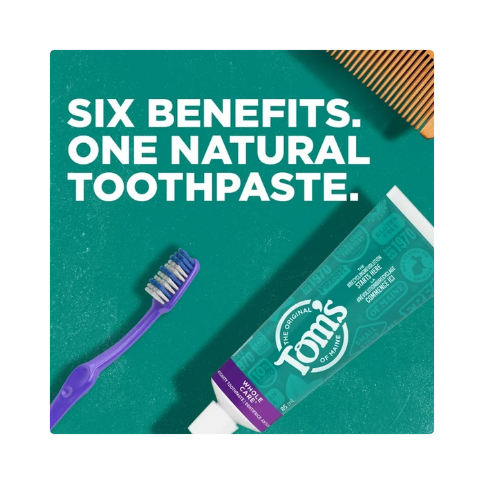 Product image of Tom's of Maine Whole Care Natural Toothpaste with Fluoride, Peppermint, 4 oz 3(PACK)