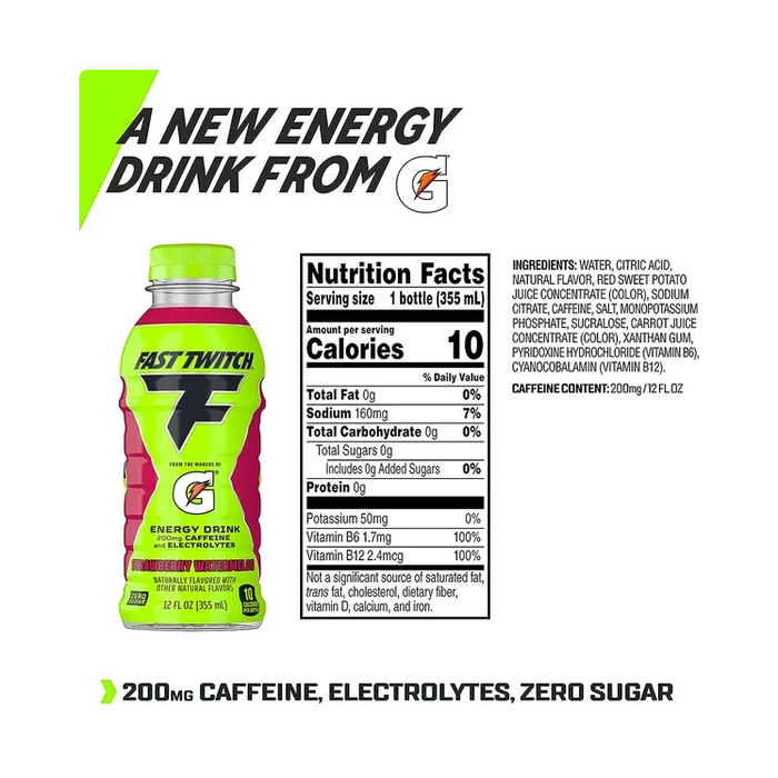 Product image of Fast Twitch Energy drink from Gatorade, Strawberry Watermelon, 12 fl oz