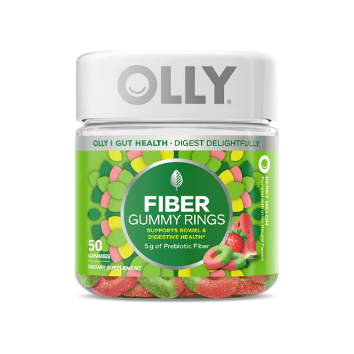 Product image of OLLY Fiber Gummy Rings Supplement, 5g Prebiotic Fiber,Fructo-oligosaccharides (FOS), Strawberry Watermelon, 50 Ct
