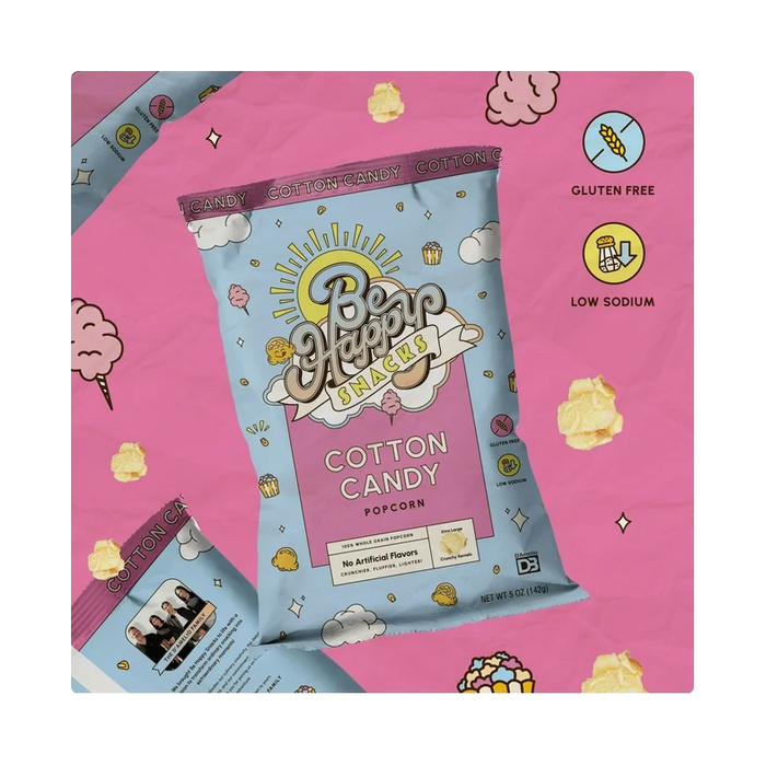 Product image of Be Happy Snacks Popcorn Cotton Candy - 5 Oz
