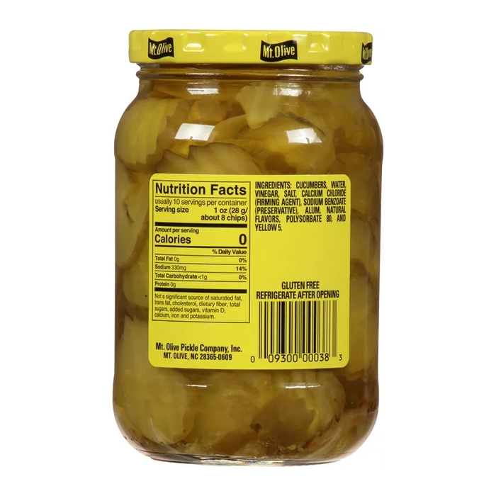 Product image of Mt. Olive Hamburger Dill Pickle Chips 16 fl oz Jar