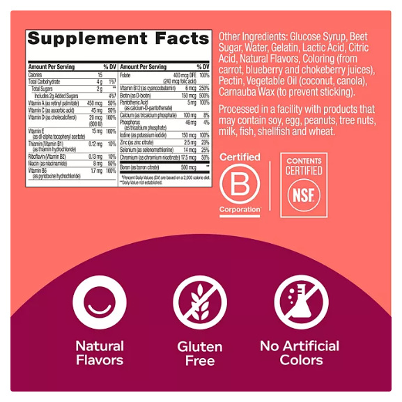 Product image of OLLY Women's Multivitamin Gummy, Health & Immune Support, Berry (200 ct.)