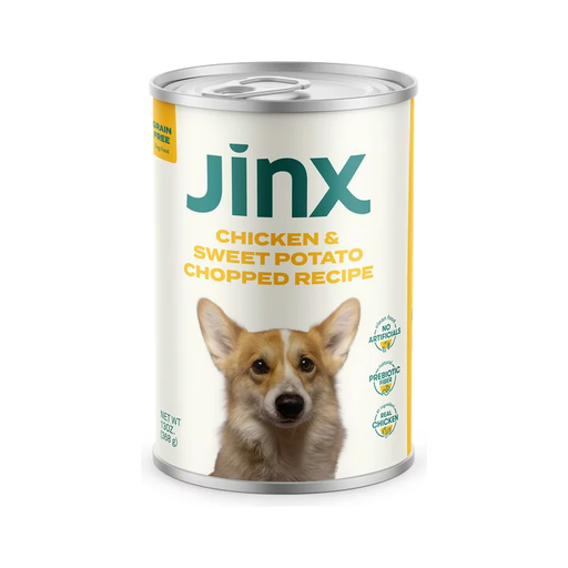 Product image of Jinx Chopped Chicken Recipe Natural Wet Dog Food, Grain-Free, 13 oz.