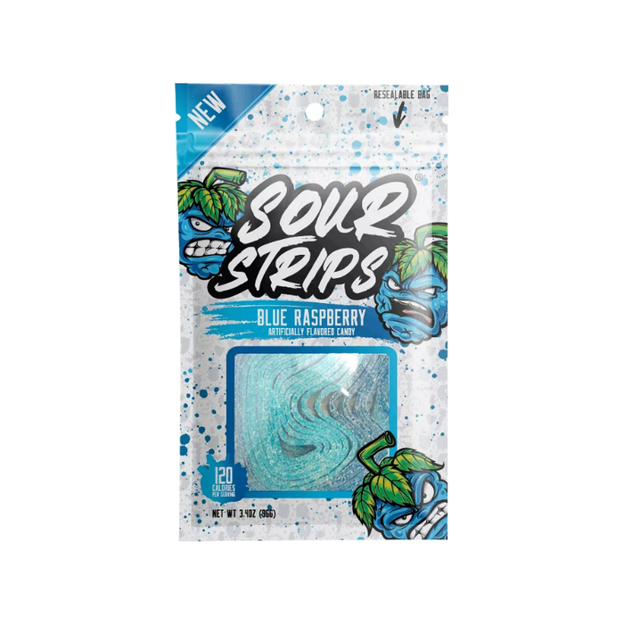 Product image of Sour Strips Blue Raspberry Candy - 3.4oz
