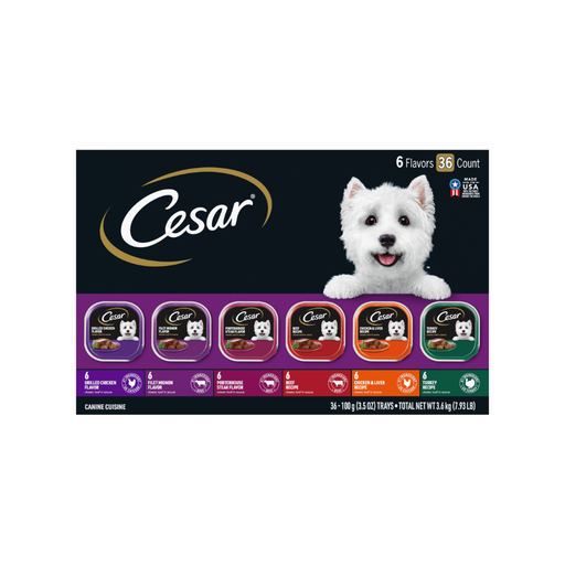 Product image of Cesar Classic Loaf In Sauce Wet Dog Food Variety Pack, 3.5 oz Trays 36 Pack