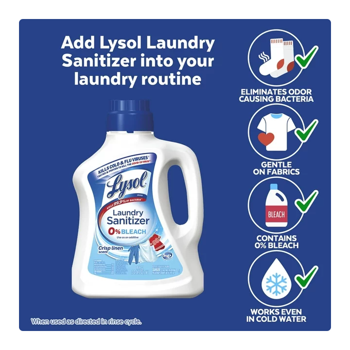 Product image of Lysol Laundry Sanitizer, Crisp Linen, 90 Oz