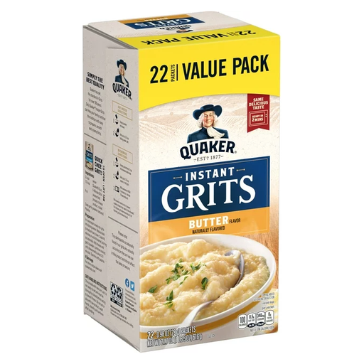 Product image of Quaker, Instant Grits Value Pack, Butter, 0.99 oz, 22 Packets