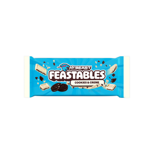 Product image of Feastables Mr Beast Cookies and Creme White Chocolate Bar, 2.1 oz (60g)