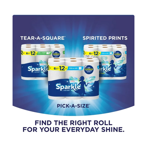 Product image of Sparkle Tear-a-Square Paper Towels, White, 6 Double Rolls