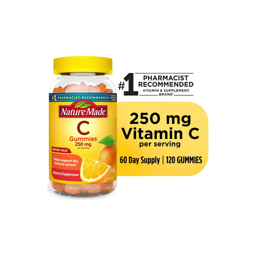 Product image of Nature Made Vitamin C 250 mg Per Serving Gummies, Dietary Supplement, 120 Count