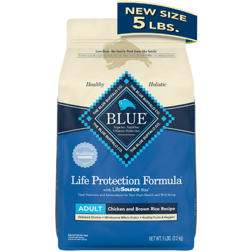 Product image of Blue Buffalo Life Protection Formula Chicken and Brown Rice Dry Dog Food for Adult Dogs, Whole Grain, 5 lb.
