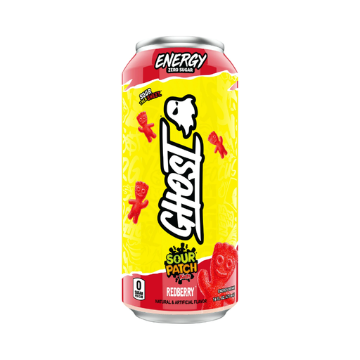 Product image of GHOST® ENERGY Zero Sugars Energy Drink, SOUR PATCH KIDS® Redberry, 16 fl oz Can