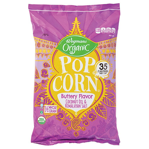 Product image of Wegmans Organic Popcorn, Butter Flavor, Coconut Oil & Himalayan Salt